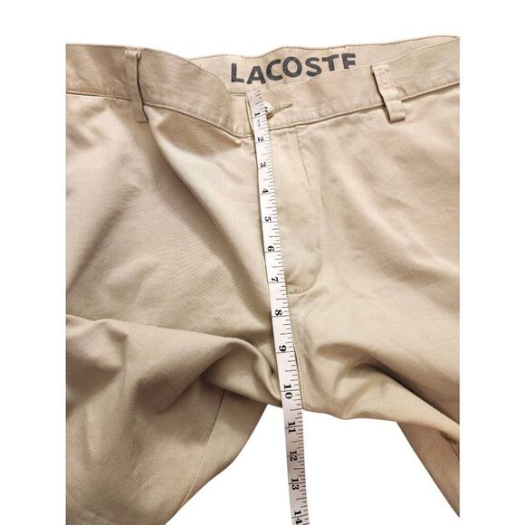 Lacoste Flat Front chino pants Light khaki 38x25.5 Cotton alligator Logo pockets - Picture 7 of 9